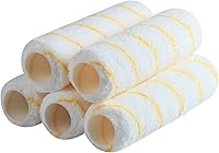 BatesChoice Paint Roller Covers 1/2" x 9" Pack of 5 - Microfiber Naps, Shed-Resistant, Reusable for All Paints & Stains