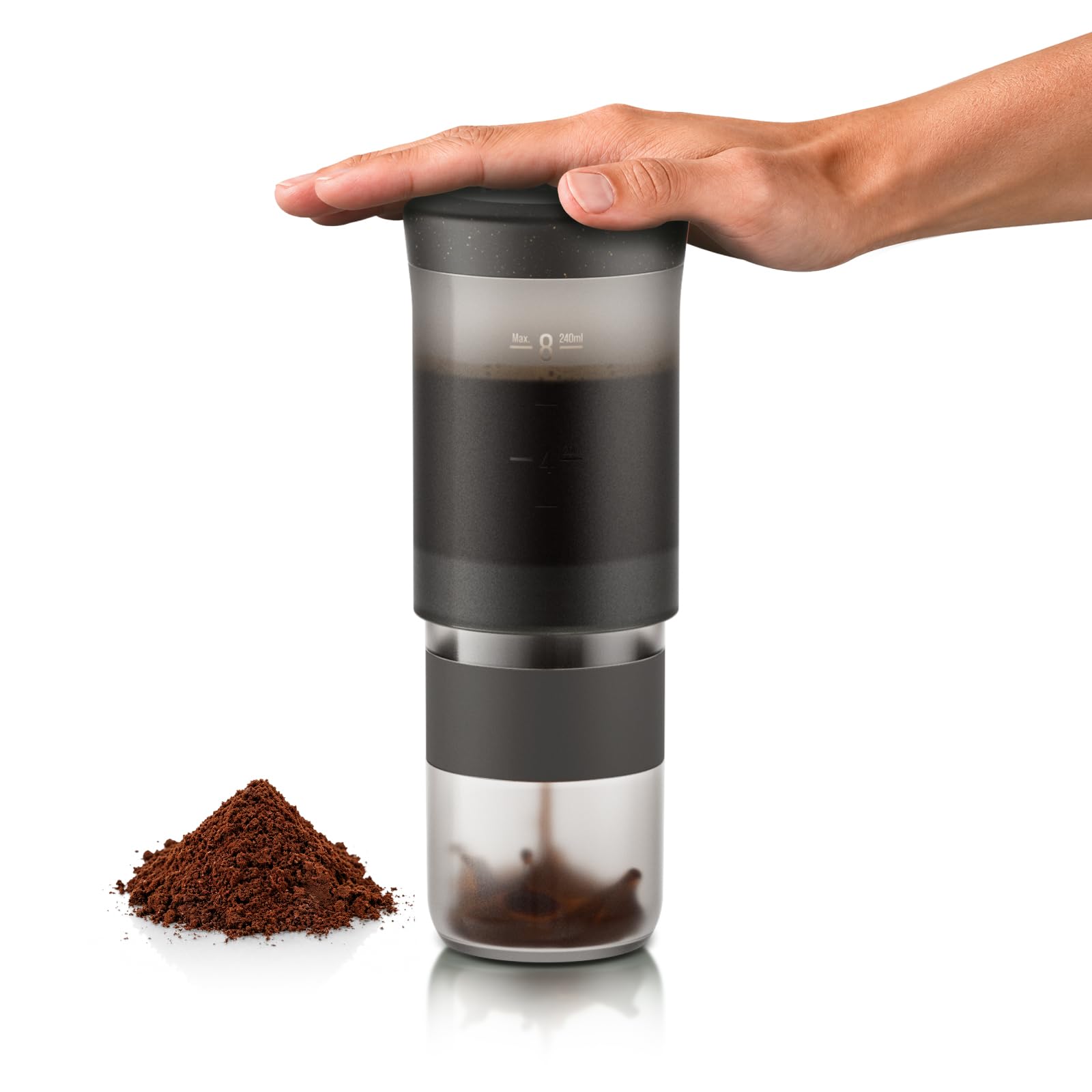 WACACO Prestina French Press Coffee Maker, All-in-one (Coal Black)