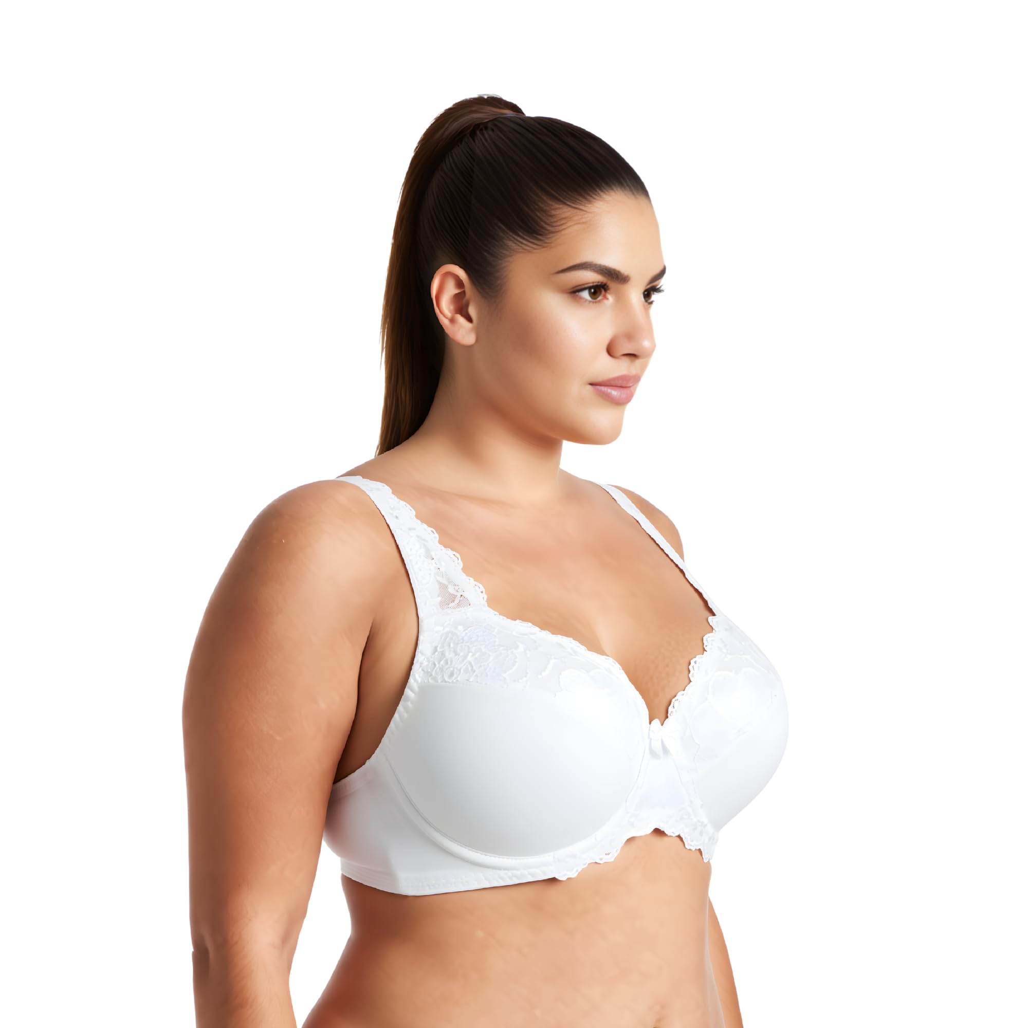 Curve Muse aux Femmes Grande Taille Minimiseur Soutien-Gorge à Armatures avec Broderie de Dentelle - Paquet de 2