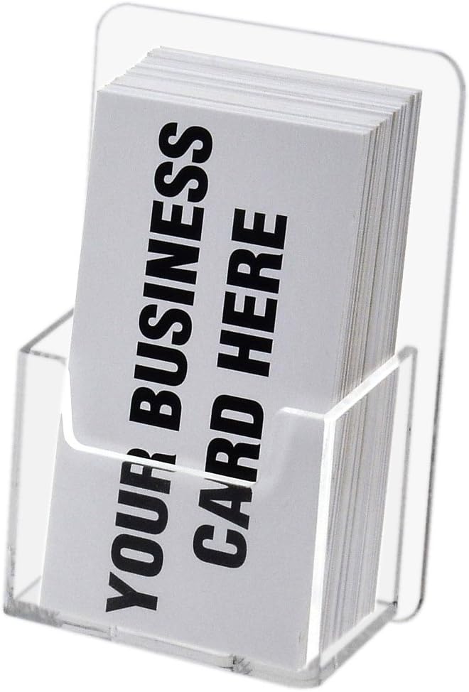 Marketing Holders 4 Pack Business Card Holder Clear Acrylic Wall Mount for 2" x 3.5" Vertical Appointment Cards Hanging Hardware Included Use for Hotels Resorts Concierge Schools Colleges