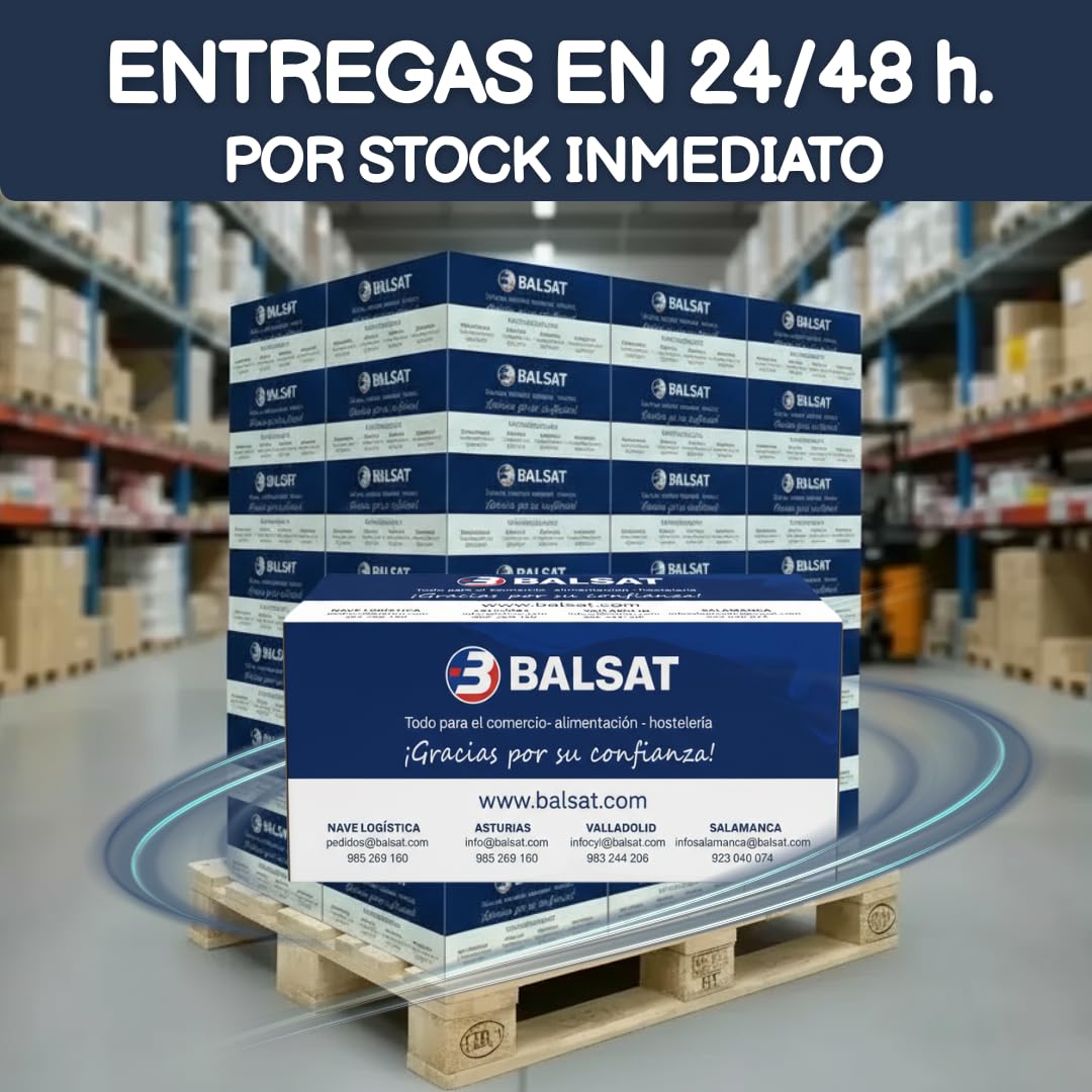 BALSAT Rollo de Papel Térmico 80x80mm | Para Impresora Térmica TPV | Caja 50 Uds de Papel Térmico para Impresora de Tickets | Rollo Térmico 80x80 de Calidad para Papelería, Negocio y Caja