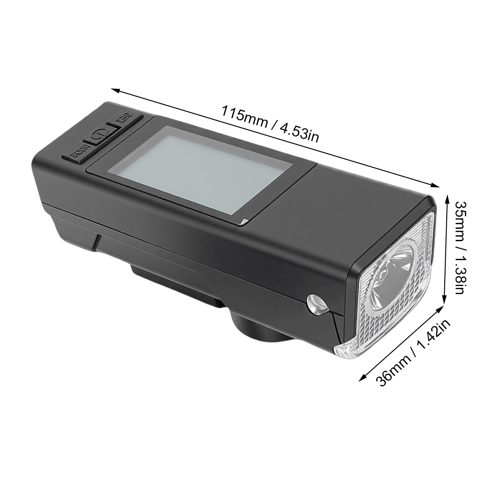 Generic Luz de Bicicleta Multifuncional, Chip GPS Sensible Posición Precisa Luz de Pantalla de 3,26 Pulgadas Altavoz de Computadora Luces de Bicicleta Recargables con Luces