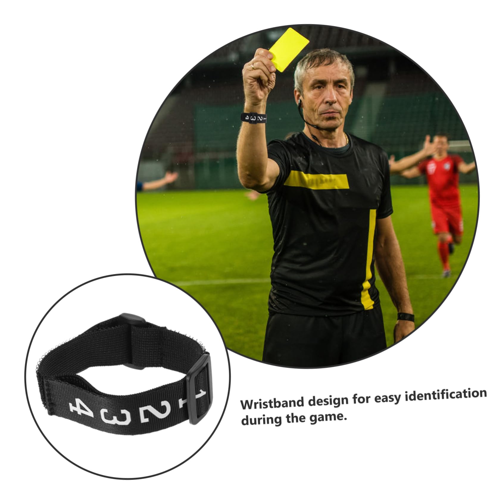 KOMBIUDA 4pcs Football Referee Gear Wristband Down Indicators for Soccer Comfortable and Referee Accessories for Youth Training Games