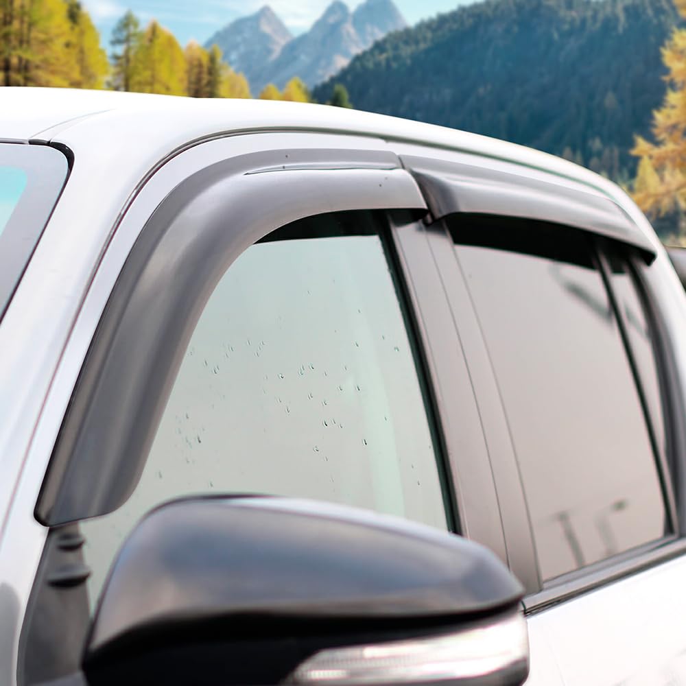 4 deflectores de Viento para Puertas Laterales y Lluvia para Toyota Hilux 2015-2024 Revo Rocco AN120 AN130 Doble Cabina Parasol Protector contra la Intemperie