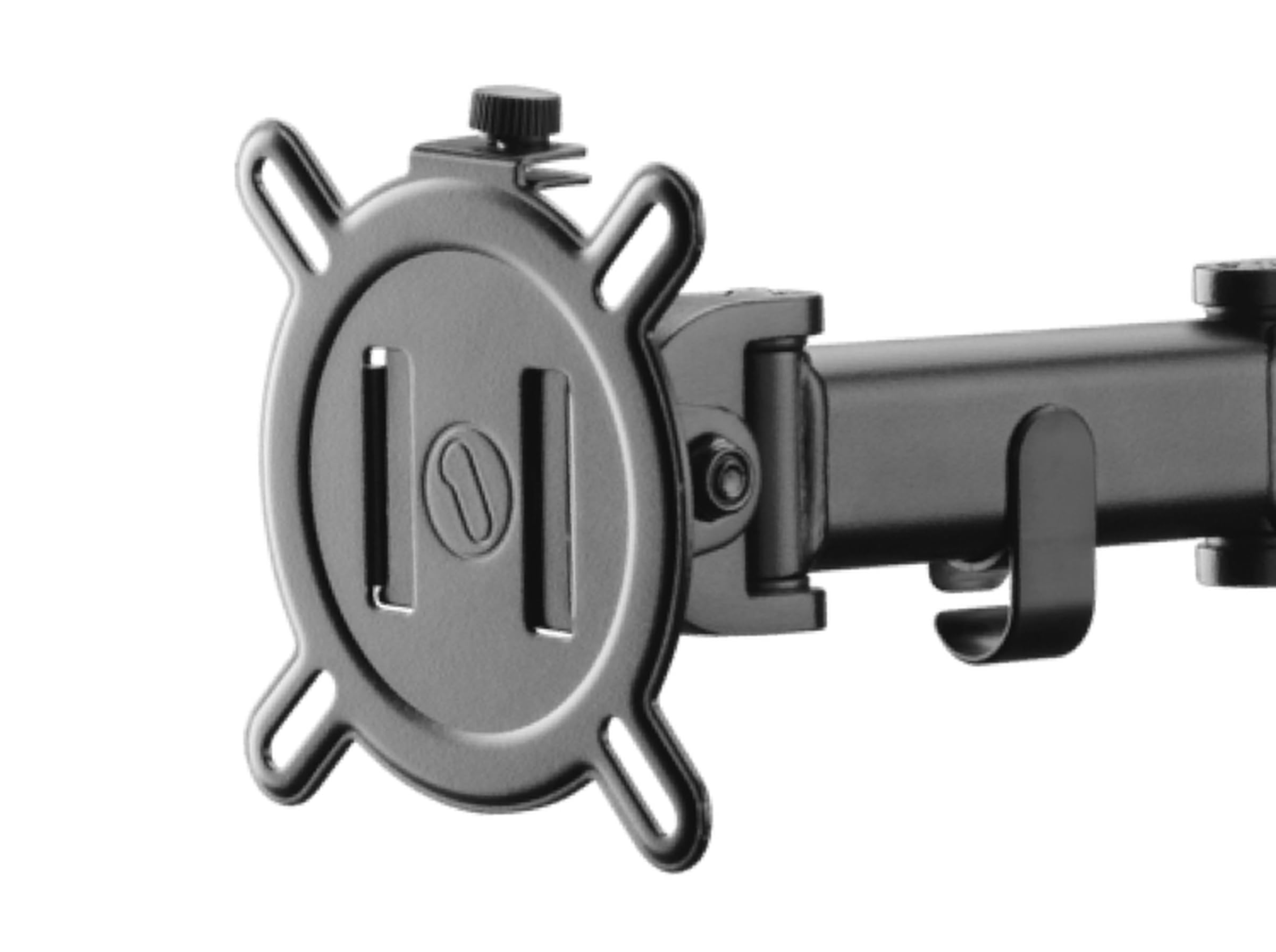 Bras de Moniteur Universel One for All - 13 à 32 Pouces - VESA 75/100 mm - Réglage de la Hauteur - Inclinaison (90°), Pivotement (180°) et Rotation (360°) - 8 kg par écran - Noir (DM2110)