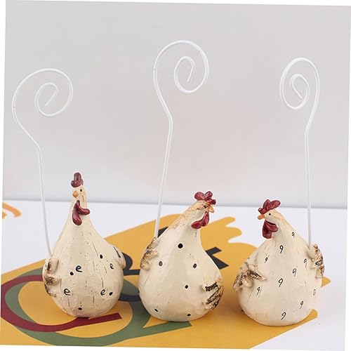 Miniatura 6 de Lurrose Soporte de escritorio para tarjetas de visita de pollo, soporte de escritorio rústico para decoración de mesa, titular de la tarjeta de
