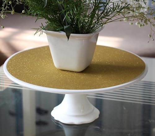 Miniatura 5 de Manteles individuales redondos dorados de papel para cena, Nochevieja, fiesta, cumpleaños, decoración de mesa de cumpleaños, 12 pulgadas, paquete de