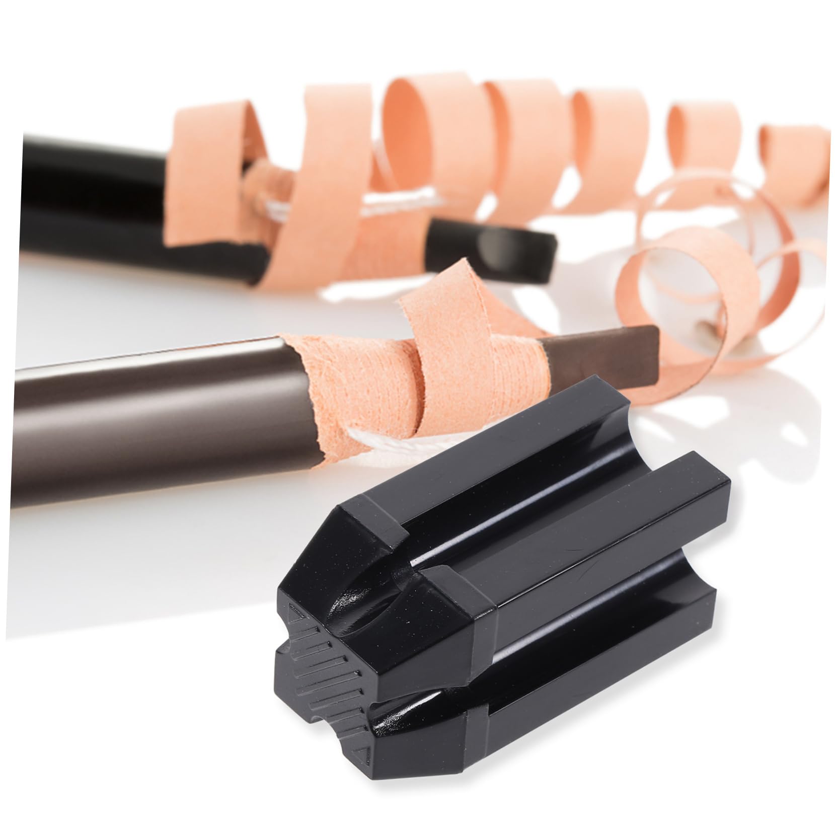 5 Series Sacapuntas De Lápiz De Maquillaje Herramienta Cosmética De Doble Para Delineador Y Único Con Recogedor Para Cosméticos Negro 3 Piezas X 5