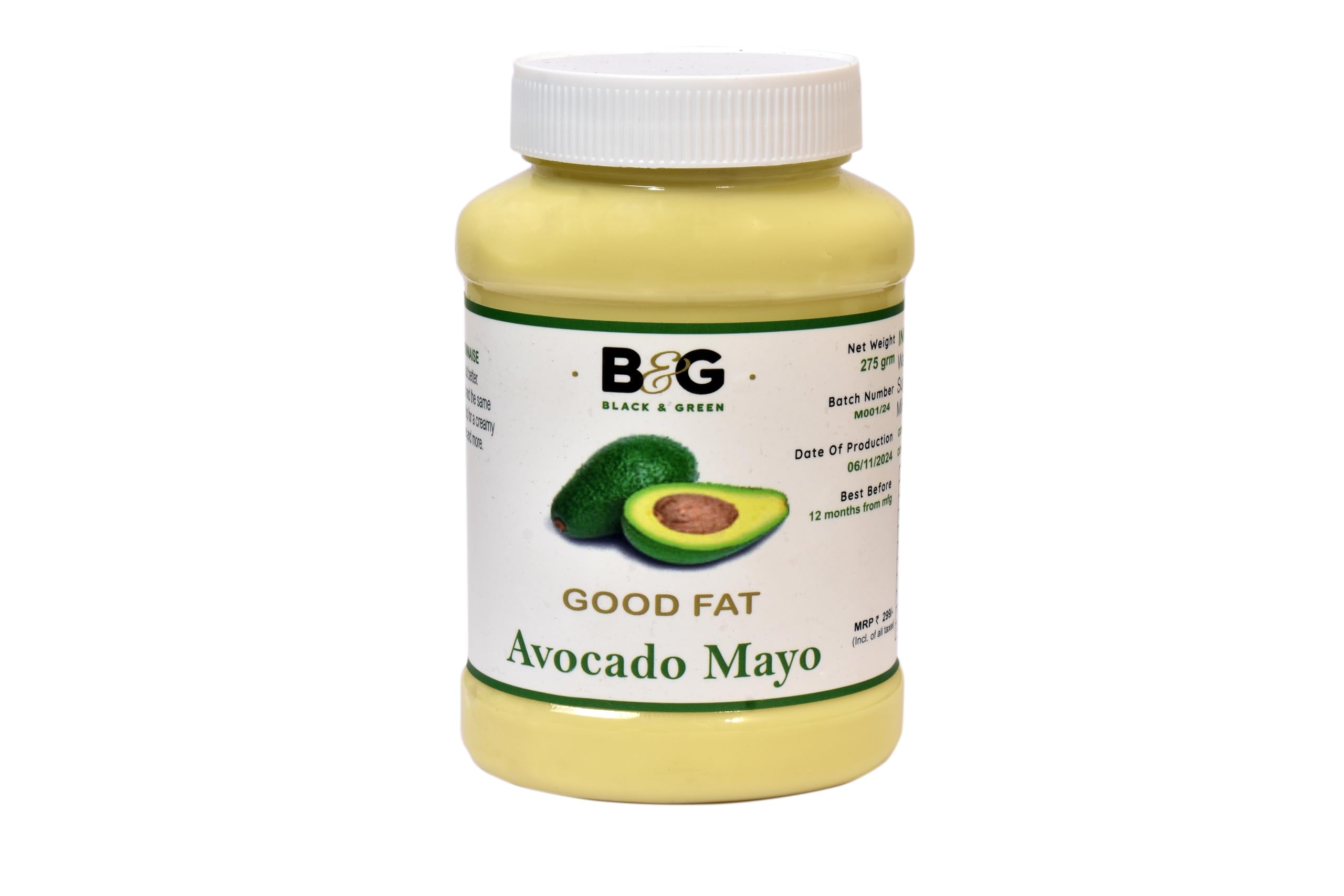 Black and Green's Extra Virgin Avocado Oil Mayonnaise (Good Fat Classic), 275 gms-image-8