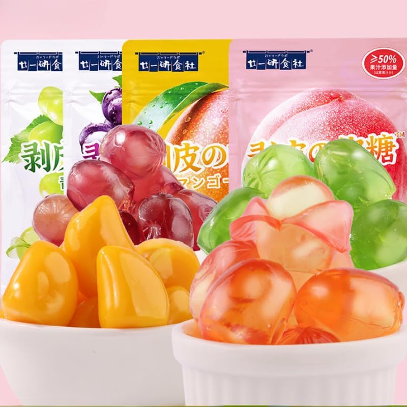 Peelable Gummies,Mango White Peach Soft Candy,Fruit Juice Fudge,Grape Gummy Candy,Peeling Sweets Candy,Casual Desserts,Wedding Candies,Instant Healthy Chinese Snacks (Mango,1bag)