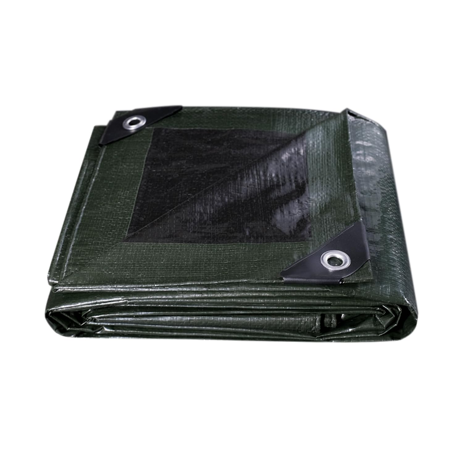 bâche Moyenne Camping Sol Tapis 4x6m 130g/m² (Vert Armée/Noir) Tente Résistante aux UV Couverture Extérieure Piscine Toit Bac à Sable Bateau RV Voiture Housse de Protection