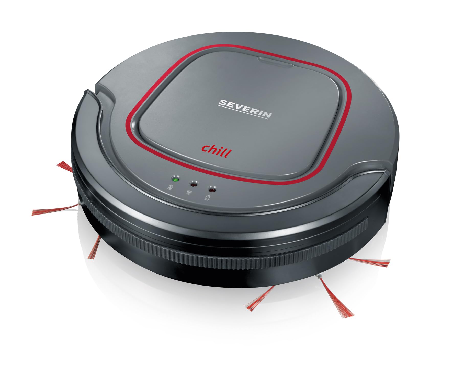 SEVERIN Saugroboter "chill®", leistungsstarker Staubsauger Roboter für Hartböden und kurzflorige Teppiche, extra flacher Putzroboter mit Treppenstufenerkennung, platingrau, RB 7025