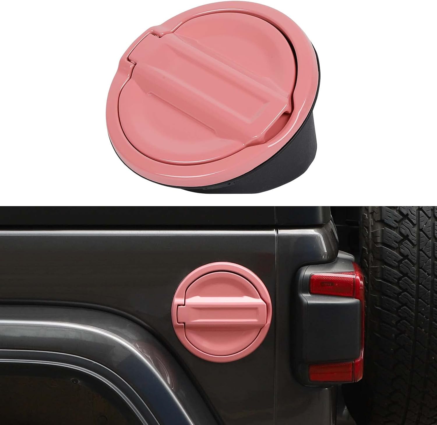 for JL Fuel Filler Door Gas Tank Cap Cover Fit for 2018-2026 Jeep Wrangler JL & Unlimited Sport Rubicon Sahara 2/4 Door, Aluminum Fuel Door Exterior Accessories(Green)