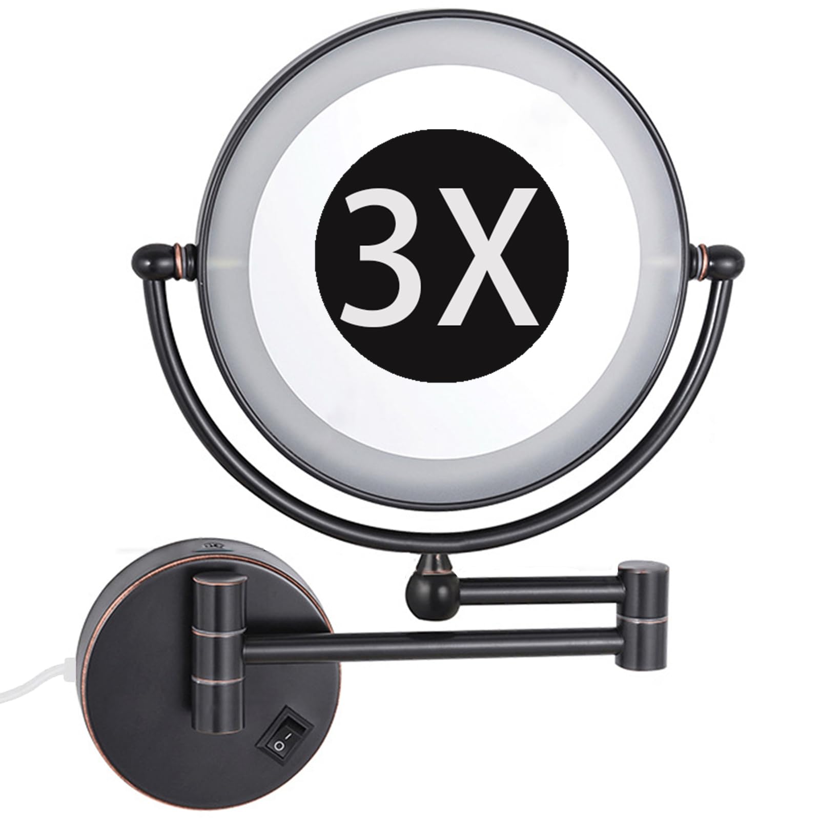 Miroir de maquillage mural double face pour éviter les ombres au rasage