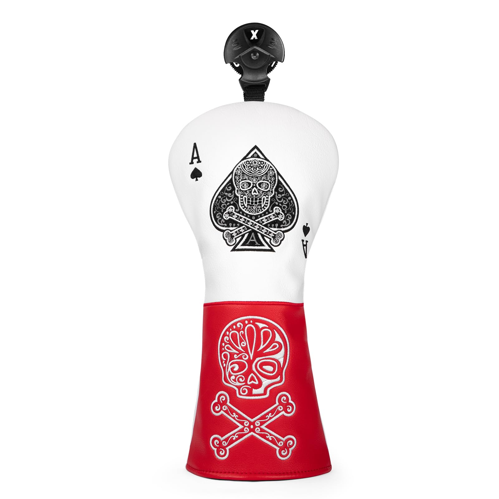 Golf Club Head Covers for Driver Cover, Fairway Wood Cover Hybrid Cover, Ace Poker Premium Leather Golf Headcovers with Interchangeable No. Tags Fits