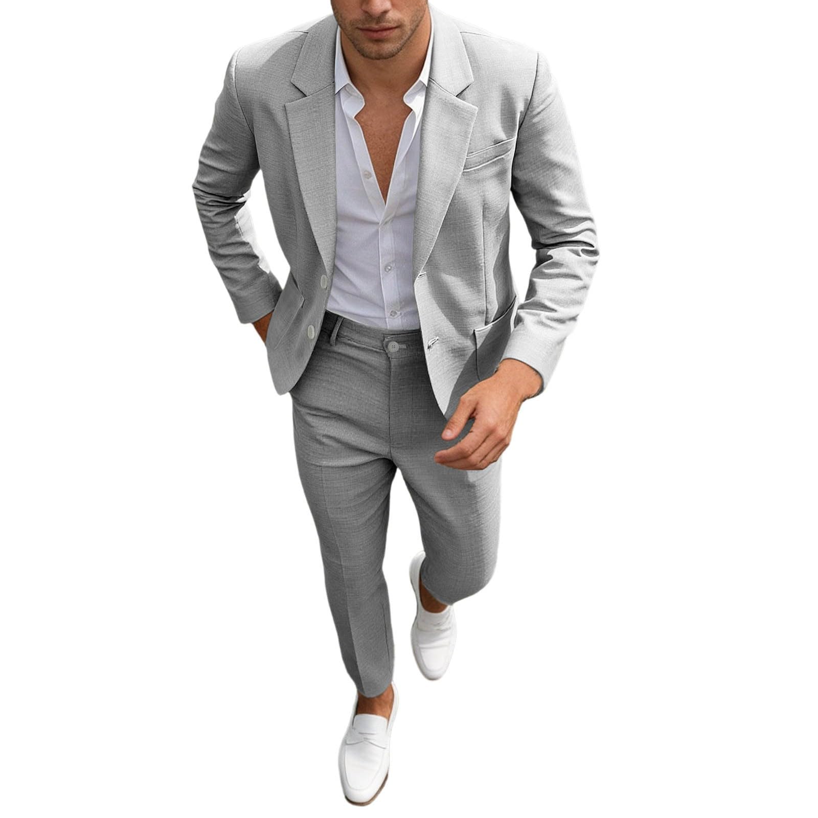 Anzug Herren 2 Teilig Slim Fit Business Herrenanzug Blazer Männer Hochzeit Regular Fit Sakko Hose Formal Suit