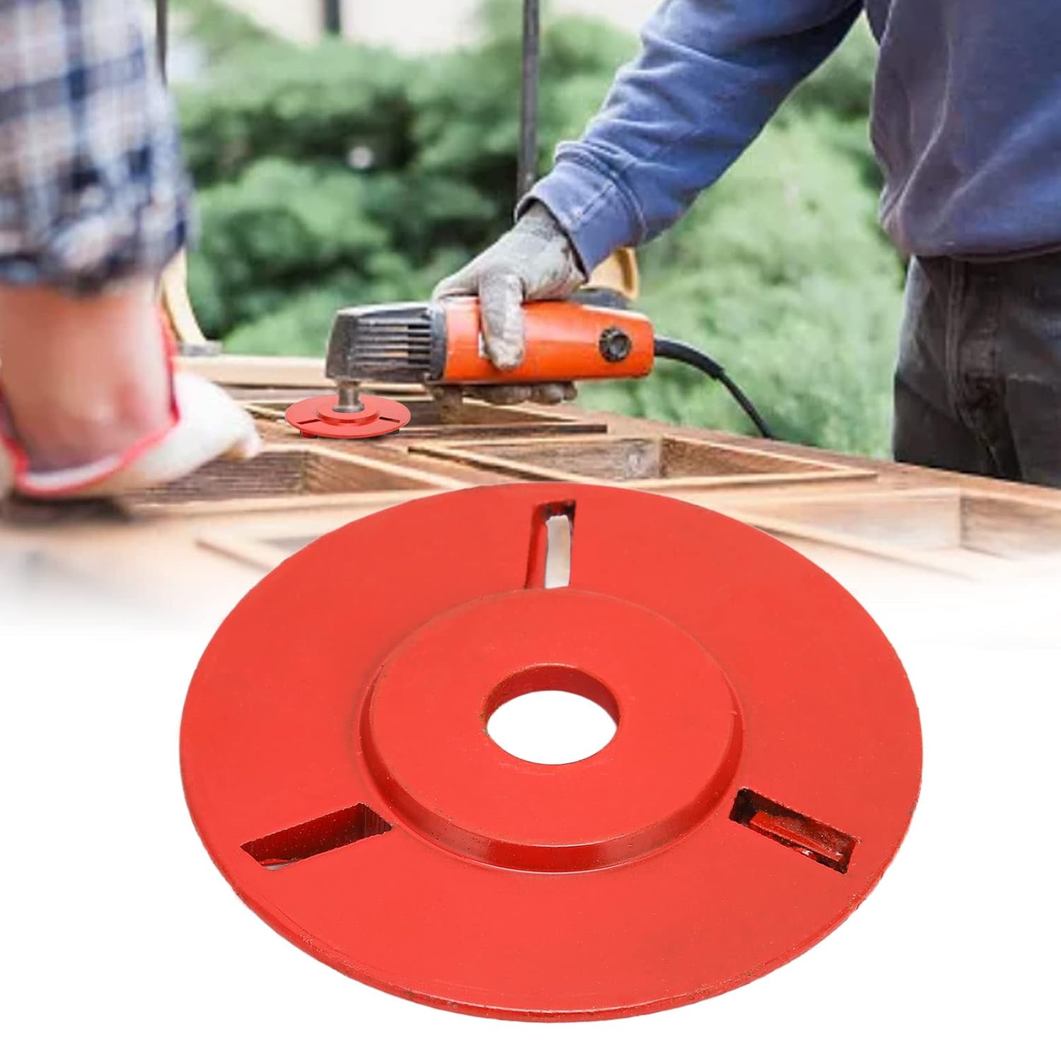 Woodworking Milling Cutter Tools,Three Teeth Power Wood Carving Disc,Wood Turbo Carving Disc for Coffee Table Tea Table Aperture Angle Grinder