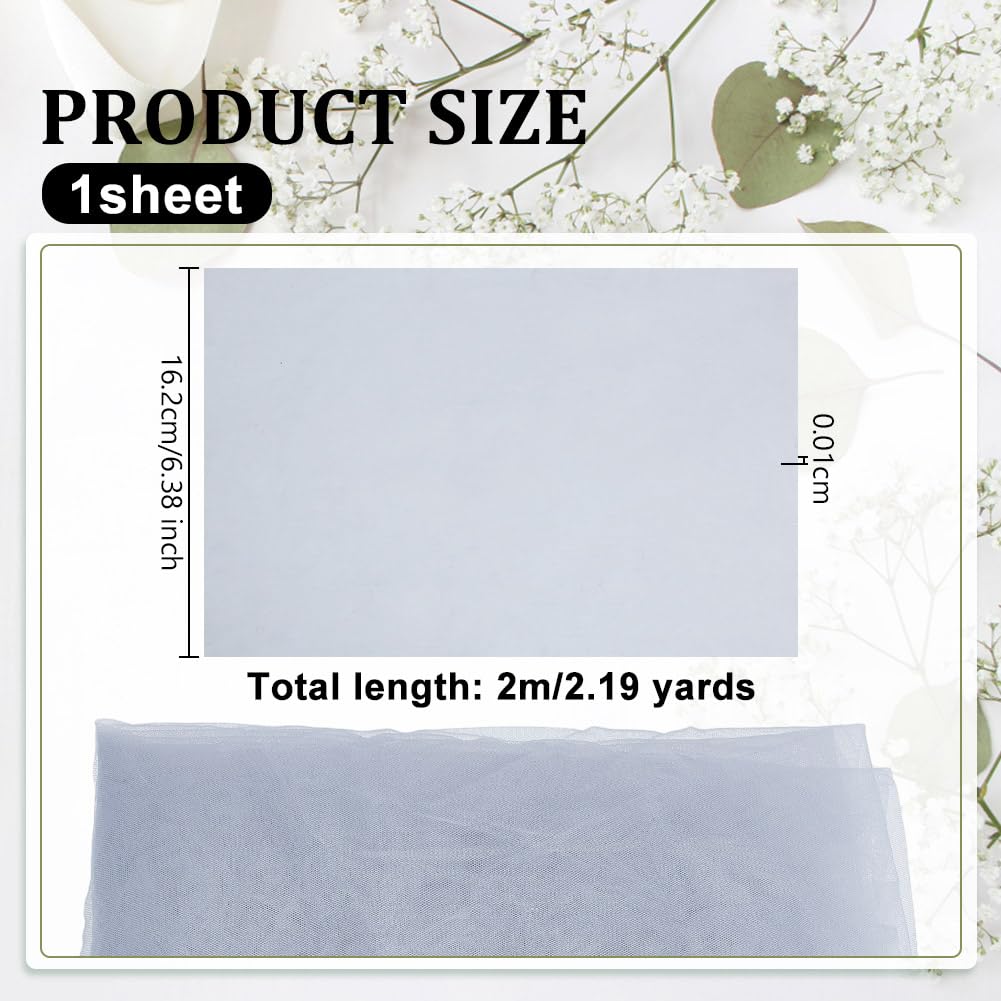 OLYCRAFT 2m/2.2 Yards Light Grey Tulle Fabrics 1.6m Wide Chiffon Sheer Crepe Fabric 0.1mm Thick Chinlon Tulle Gauze Mesh Bolt Net for Wrapping DIY Sewing Crafts Wedding Party Decorations - Image 2
