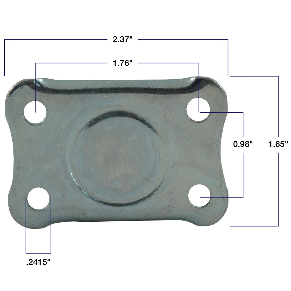 Titan 2" Thermoplastic Rubber (TPR) Rigid Plate Caster Wheel, 90-lb. Capacity, Gray, 2 inch - Image 2