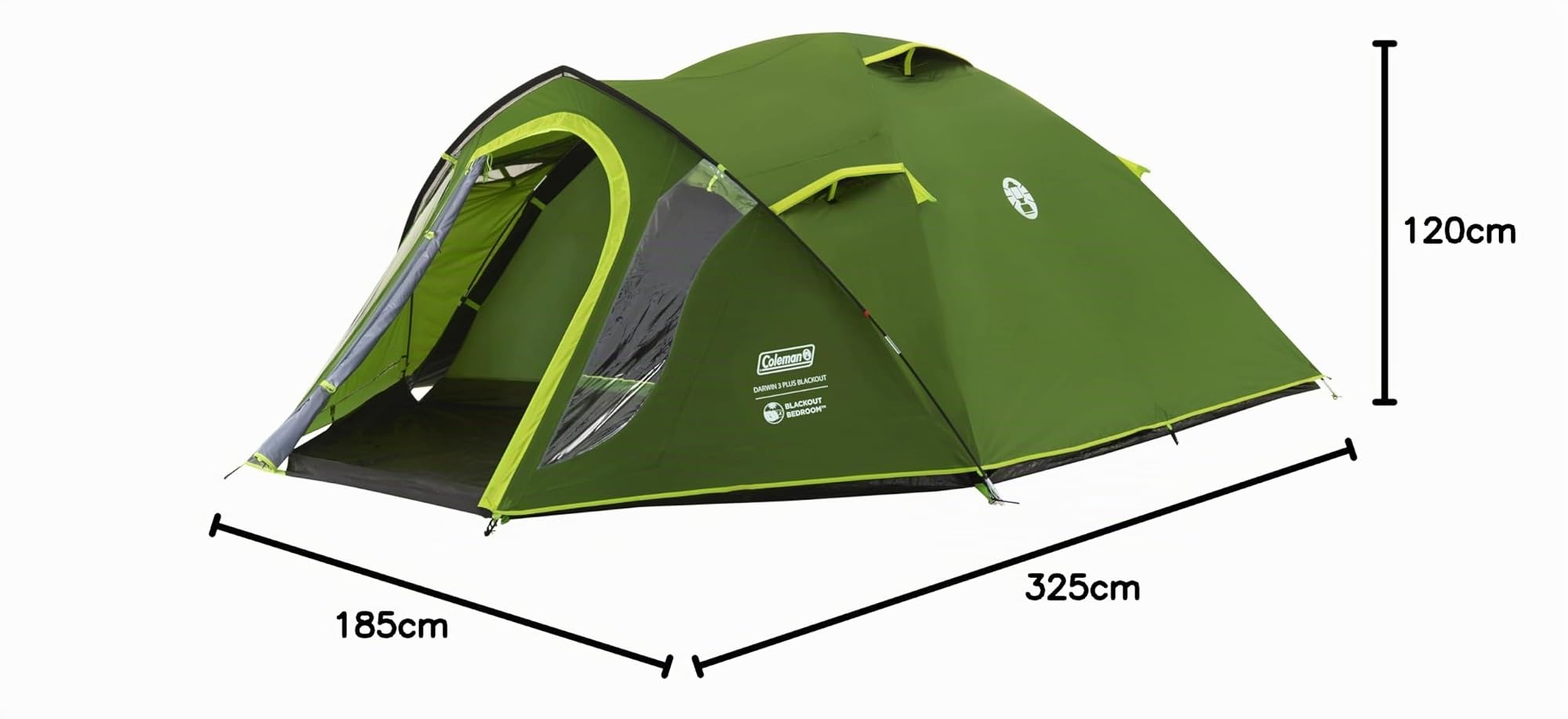 Coleman Darwin Tenda a cupola compatta e leggera, per 2-4 persone, modelli con camera da letto oscurata, tenda da campeggio, festival ed escursionismo, impermeabile 4500 mm, con telo di fondo cucito