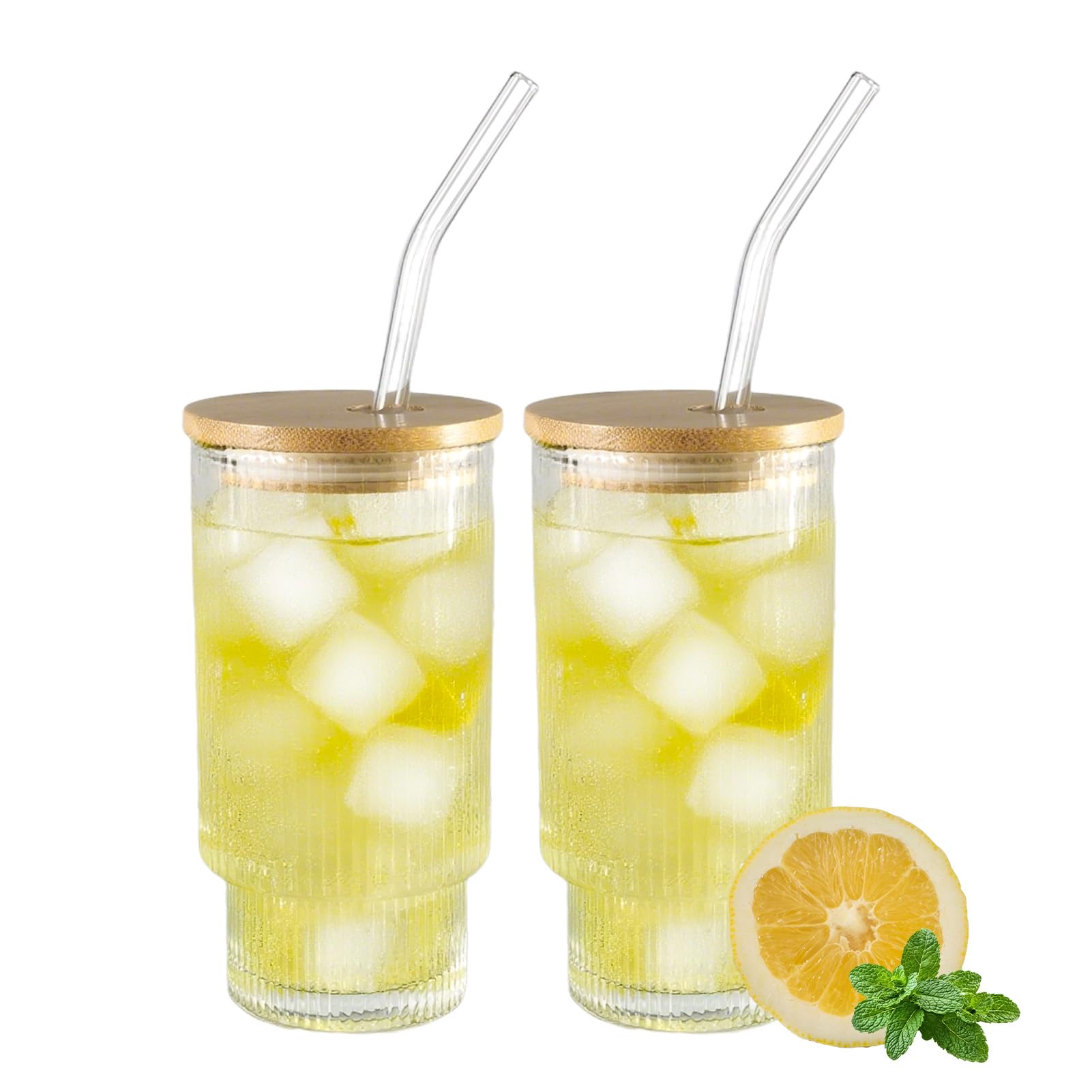 Verres nervurés réutilisables pour latte glacé et matcha à la maison