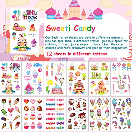 Leesgel 130Pcs Temporary Tattoos For Girls, Ice Cream Candy Party Decorations Favors Supplies Accessories, Tattoo Stickers Tattoos For Kids Temporary Tattoos #TOP1