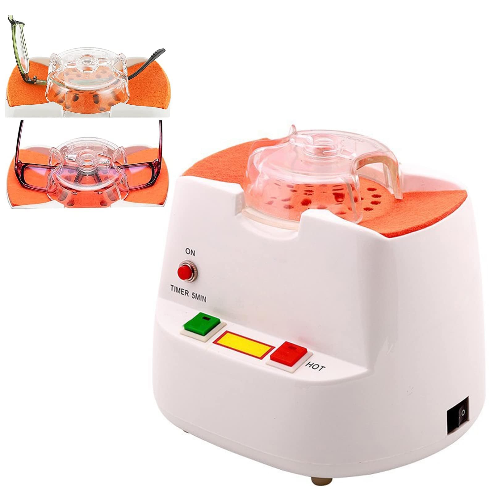 Calentador óptico de monturas de Gafas, máquina para Hornear monturas de Gafas con Campana colectora de Aire, conmutación de Aire frío y Caliente, Apagado automático de 5 Minutos, para Industrias de