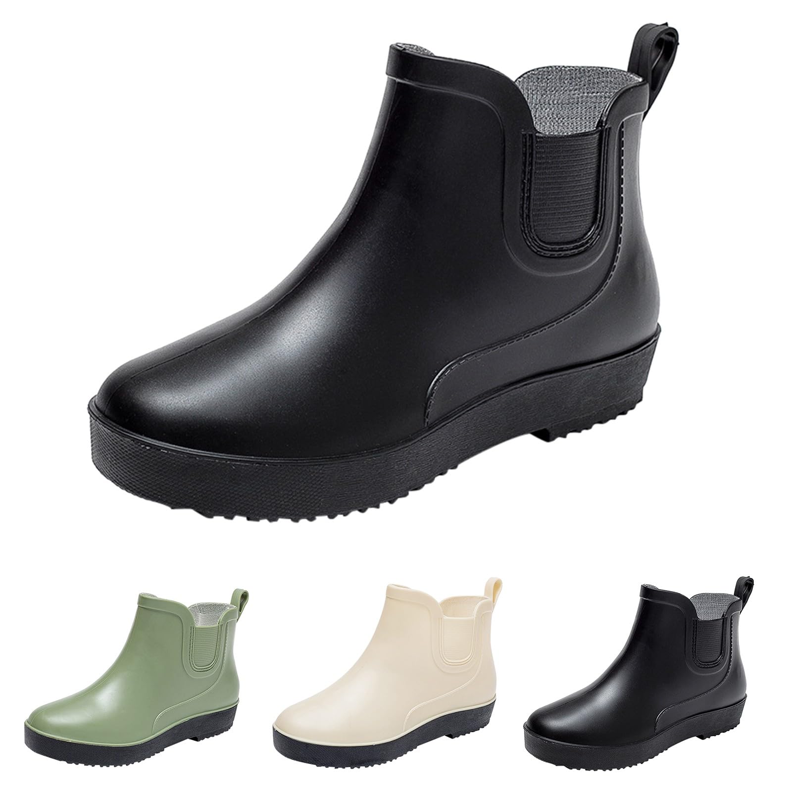 Botas de goma cortas para mujer, botas de lluvia impermeables, botas de goma, botas de lluvia, botas de tobillo, antideslizantes, botas de jardín, botas de lluvia, botas de caña corta, botines