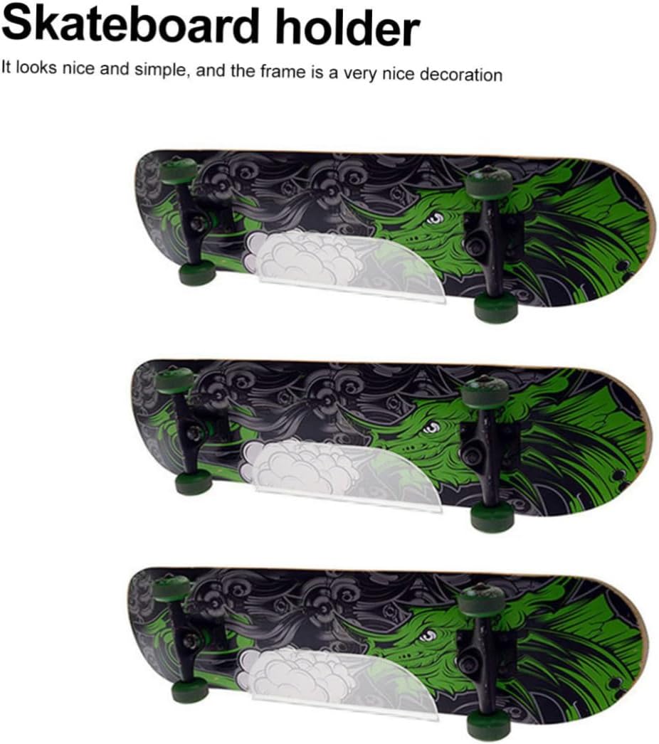 Acrylic Wall Mounted Skateboard Storage Rack Versatile Display Stand for Skateboards Skis Snowboards Durable Transparent Holder for Home Office Use