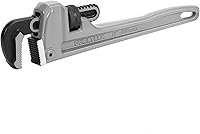 DURATECH 10-Inch Heavy Duty Aluminum Pipe Wrench - Lightweight Adjustable Straight Plumbing Wrench, Drop Forged, Exceeds GGG Standards