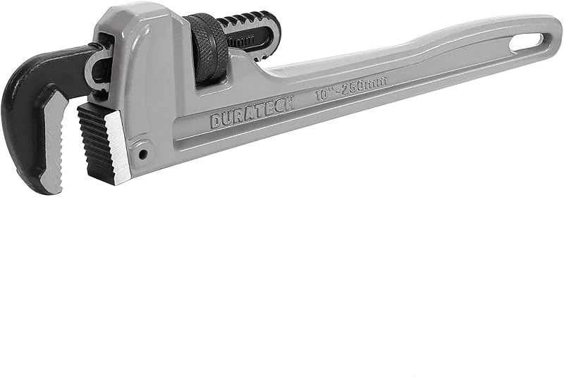 DURATECH Llave para tubos rectos de aluminio de 10 pulgadas, llave de plomería ajustable | Servicio pesado, forjado en estampa, supera el estándar GGG