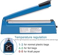 Vista 3 de Máquina selladora térmica por impulso de 12 pulgadas, sellador de bolsas de galletas para bolsas de plástico Mylar PE PP y bolsas de papel Kraft