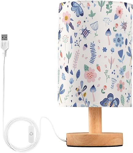 Miniatura 2 de Lámparas de mesa mini lámparas con USB flores rústicas mariposa libélula lámpara para estudio granja