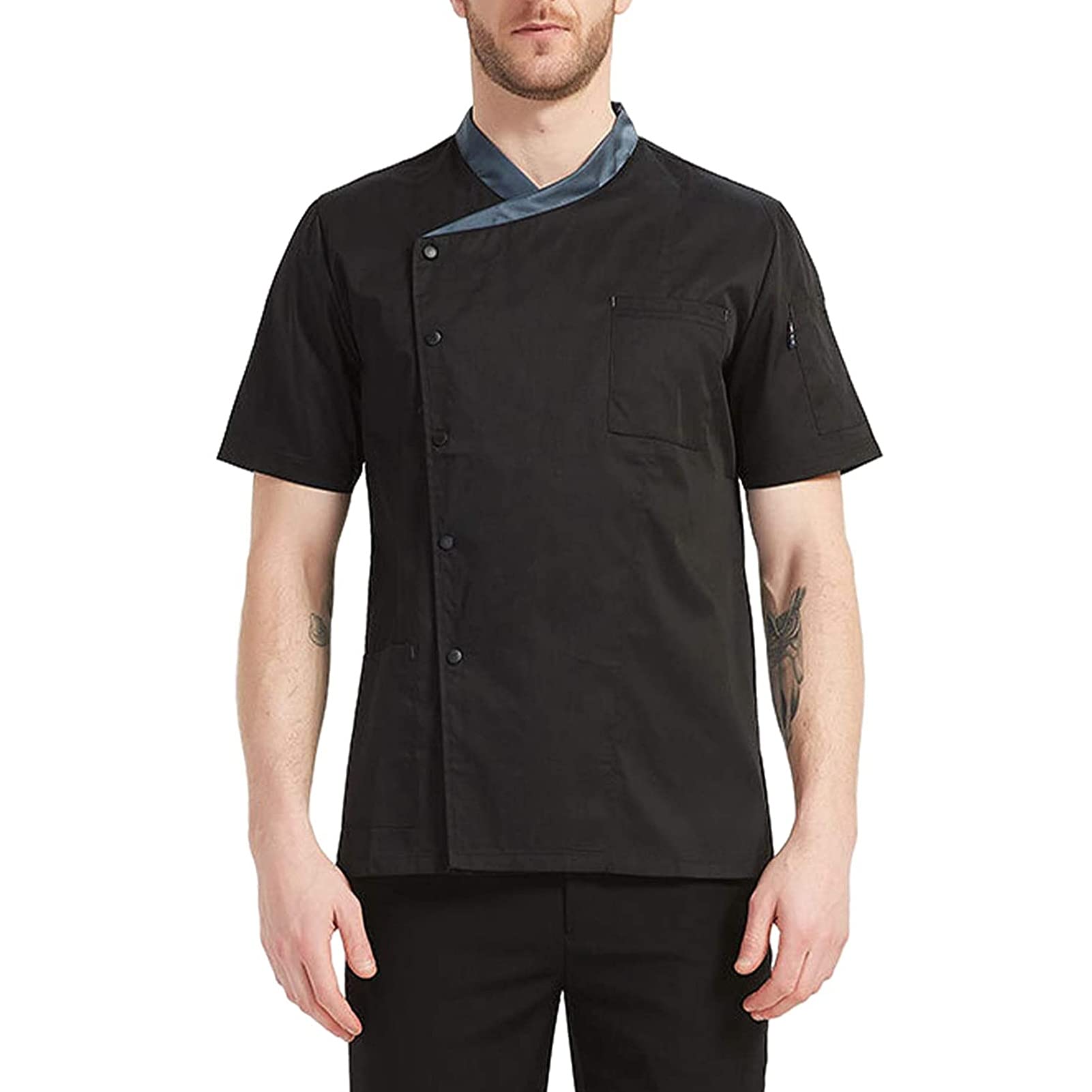 Giacca da Cuoco da Cucina per Uomini e Donne Abbigliamento da Cuoco Unisex Abbigliamento da Lavoro per Ristorante Occidentale Cappotti da Cuoco Panetteria Servizio di ristorazione Uniforme da Cuoco