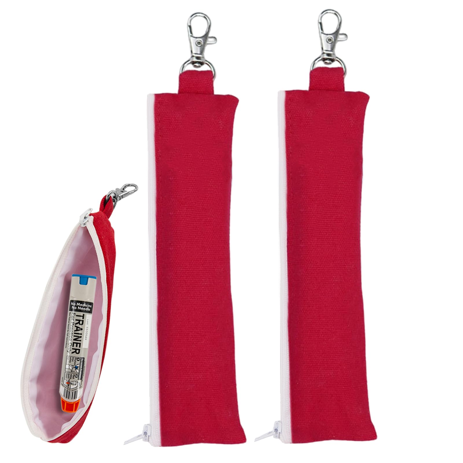 2 Pack Epipen Carry Case, Slim Epi Pens Carrying Case, Epipen Case Holder With Clip for 1 EpiPen Allergy Medicine Essentials