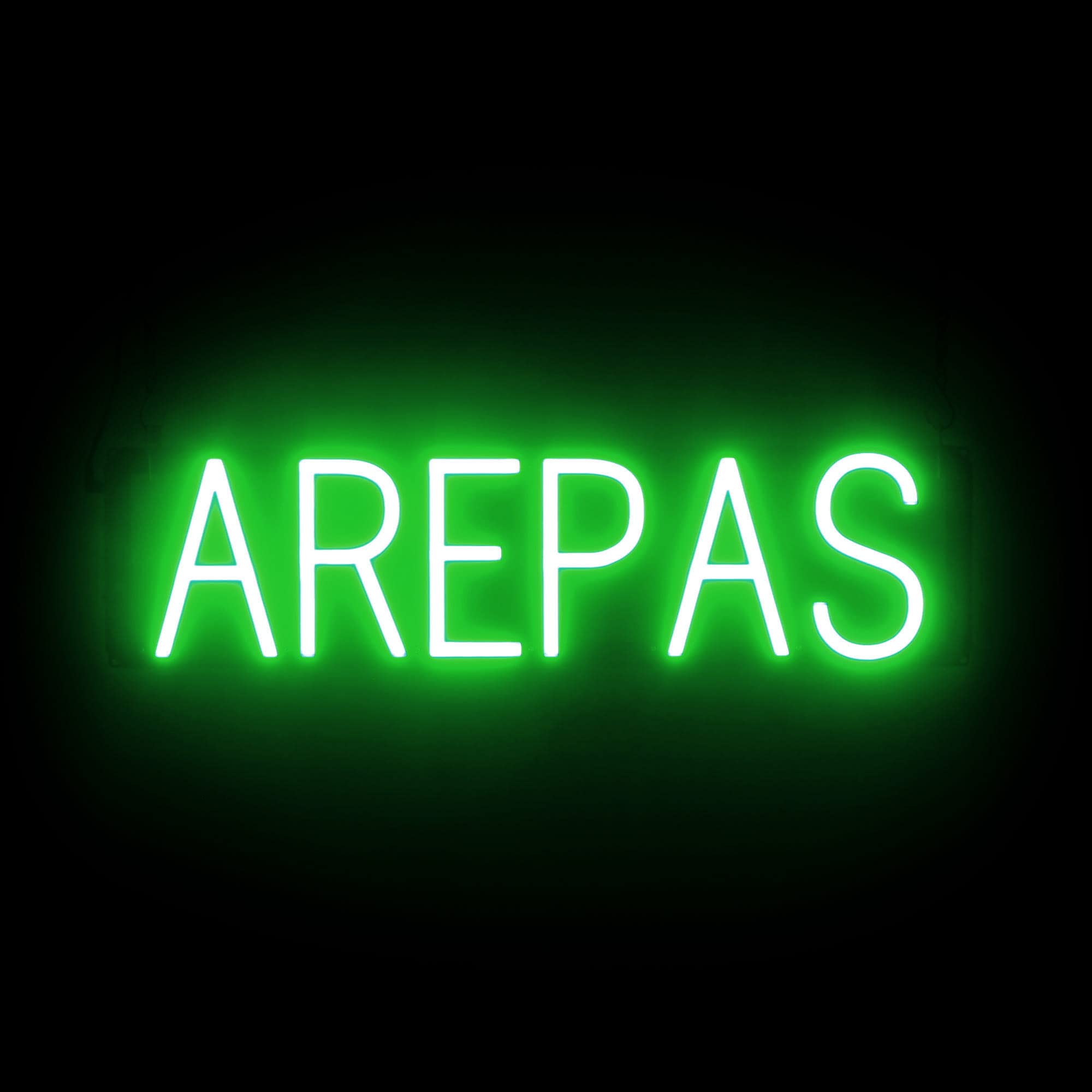 SpellBrite LED Neon AREPAS Sign for Business - Green, 24" x 6"