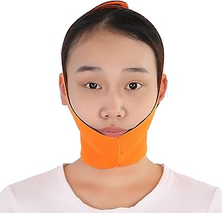 Cinto de emagrecimento para levantamento facial, linha V, máscara facial de levantamento de peso, máscara de lifting facial, máscara de lifting facial feminina [laranja]