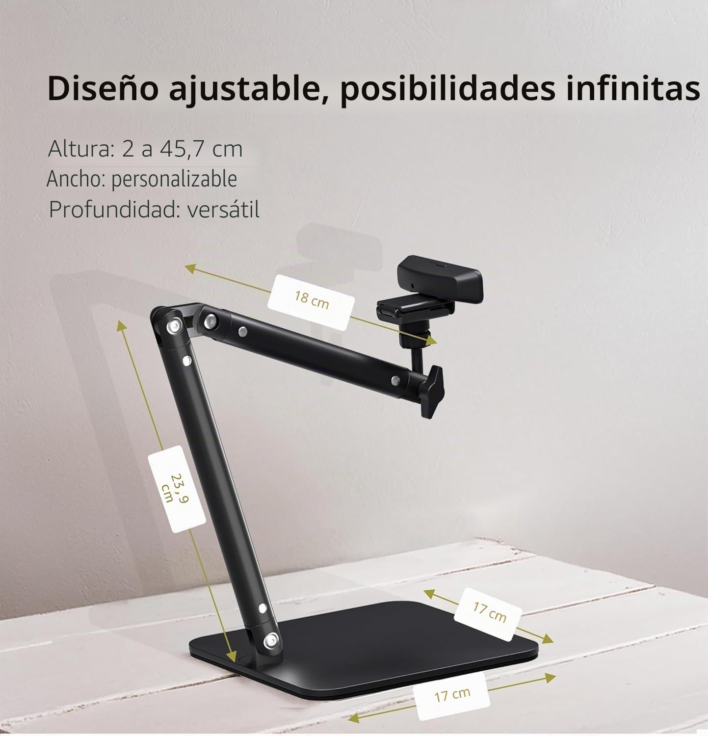 Soporte Para Cámara Web Soporte Para Teléfono Soporte De Mesa Resistente Para Cámara Web C922 C930e C920S C920 C615 C960 C920x BRIO 4K Soporte Para Teléfono Luz Derecha Con Rosca De 1/4"
