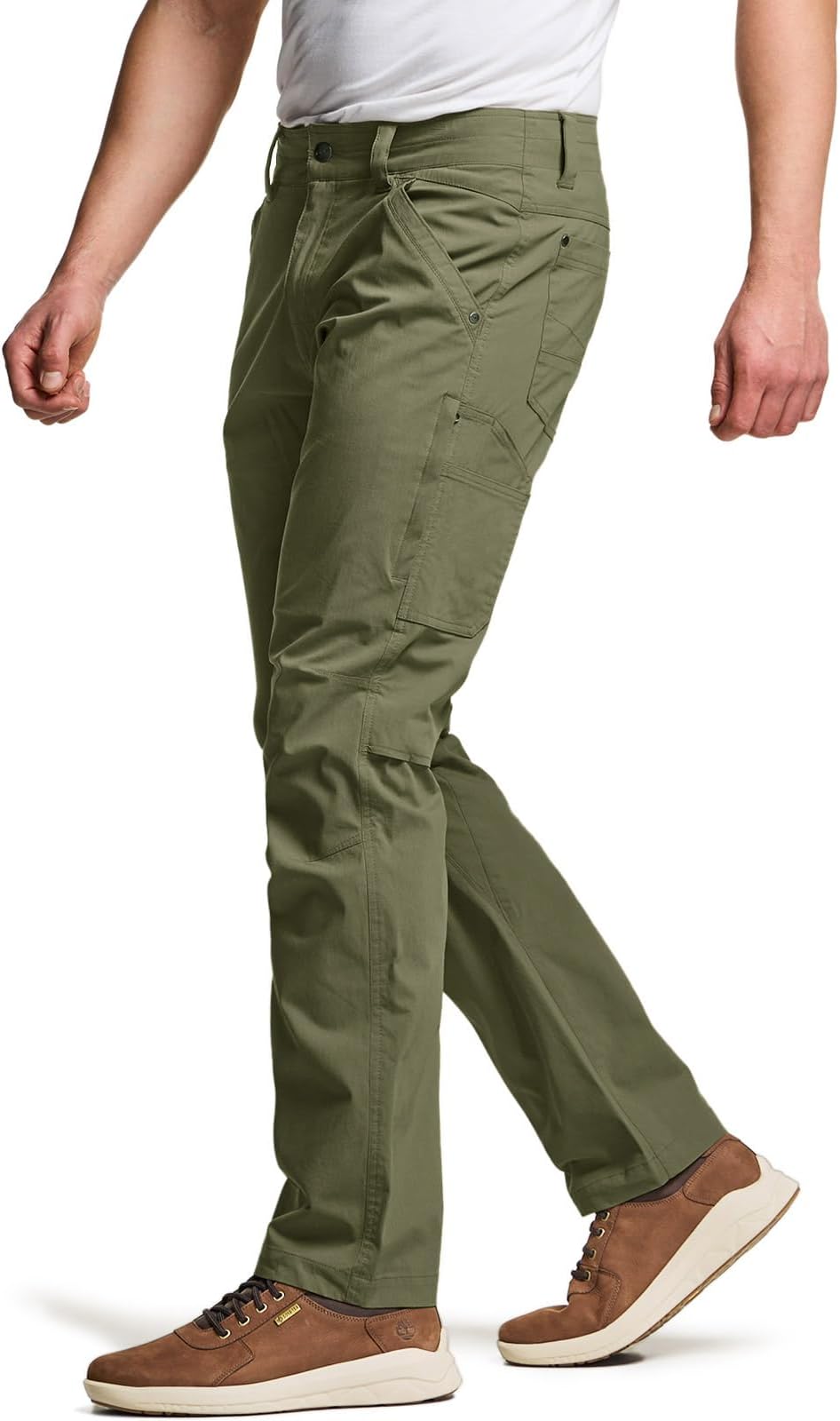 CQRMen's Vent Stretch Pants, Quick Dry Lightweight Casual Cargo Pants, Water Resistant Straight-Fit Utility Work Pants