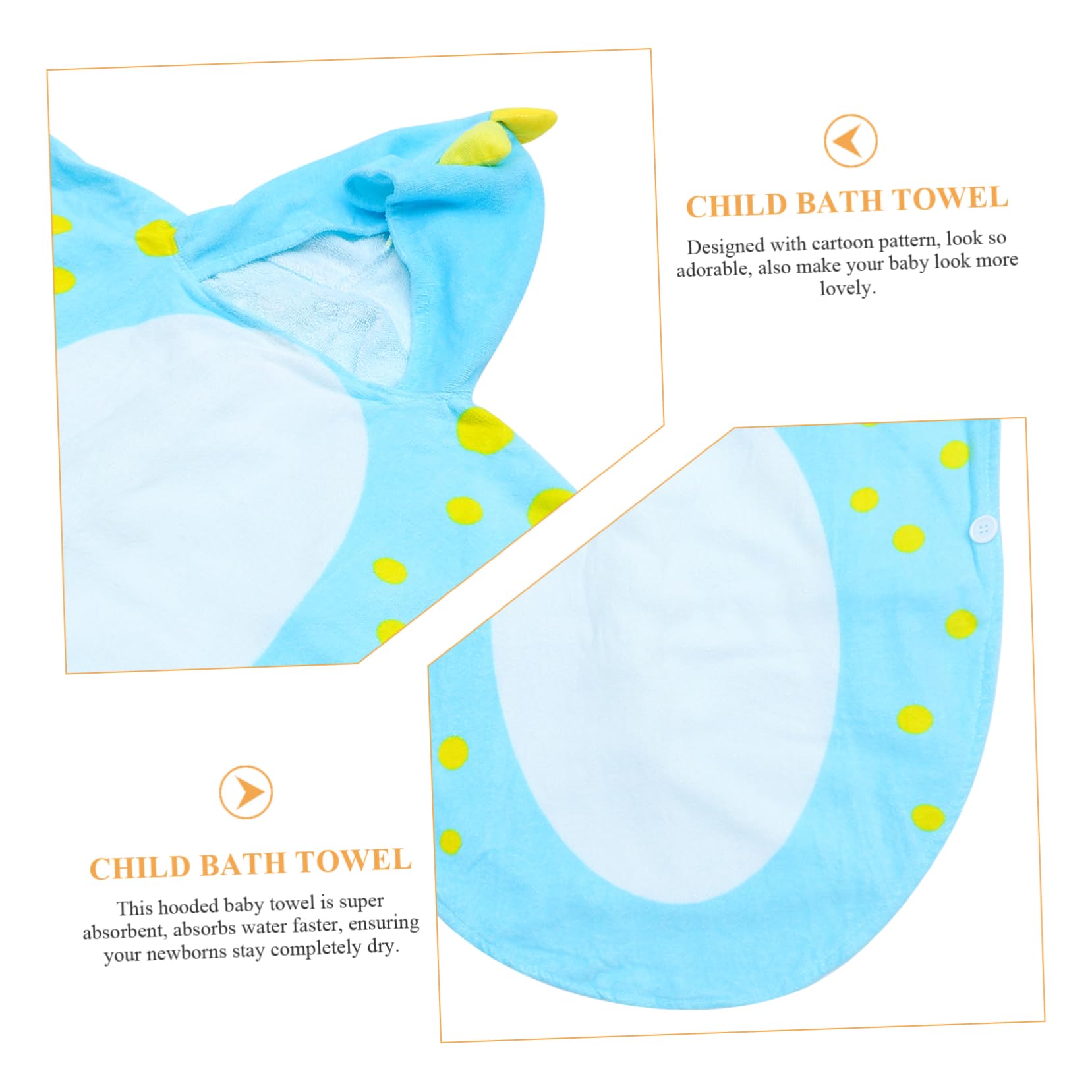 SECFOU Toalla de Baño Capucha Infantil de Algodón Azul, Capa