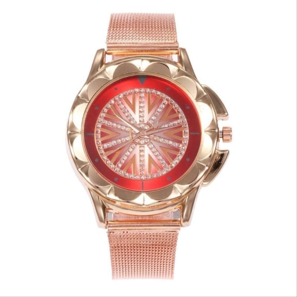 WLKVUOT Mujeres Relojes De Cuarzo Rose Gold Unique Dial Relojes De Pulsera para Mujer Nuevas Flores De Moda Reloj De Cuarzo