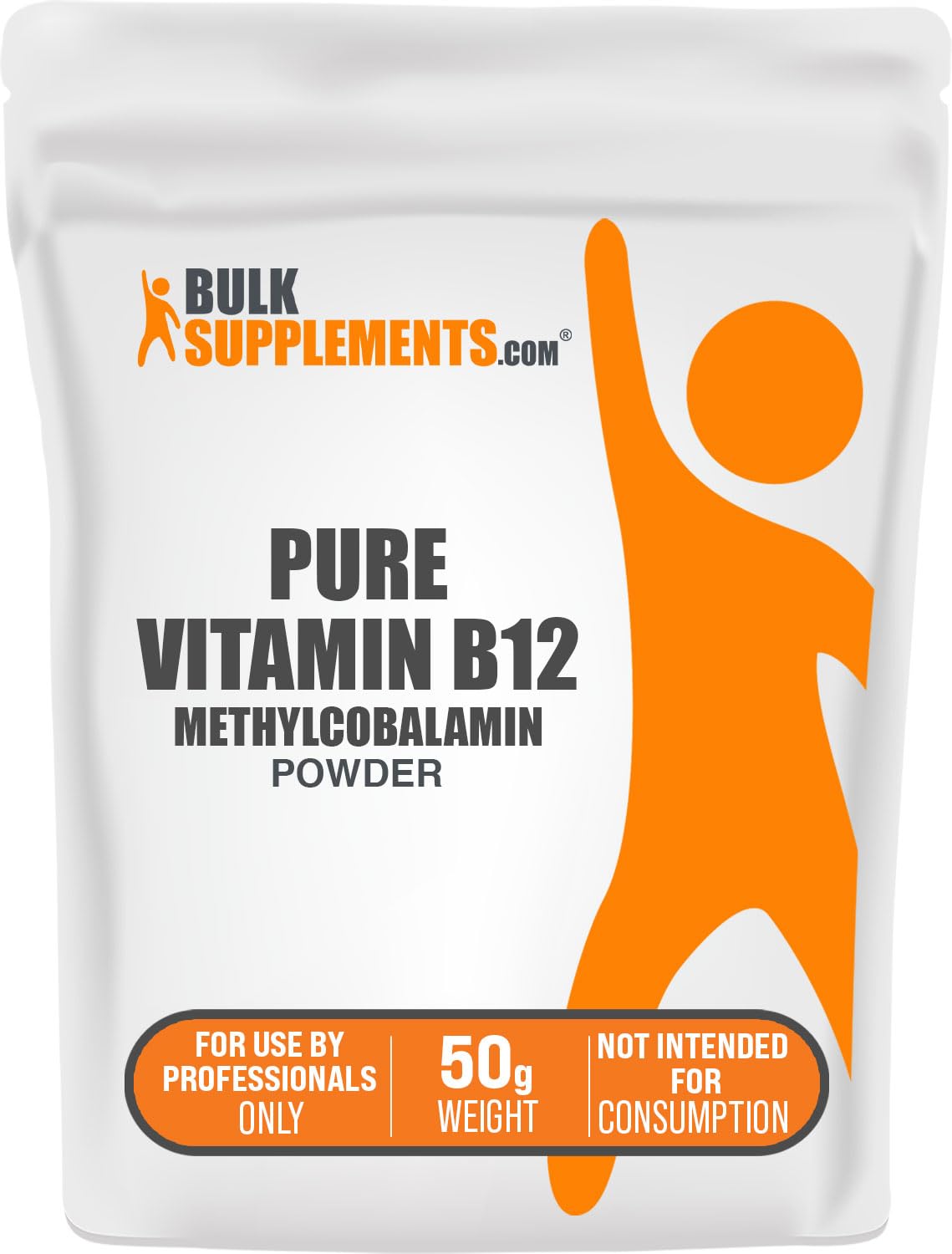 BulkSupplements.com Pure Vitamin B12 Methylcobalamin Powder - Vitamin B12 Supplements - Pure Product, Multiple Servings, 50g (1.8 oz) (Pack of 1)