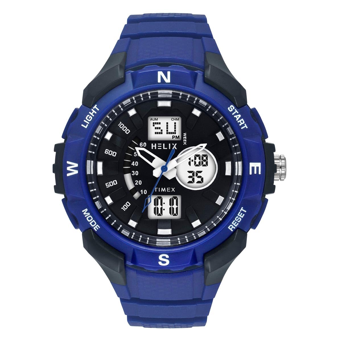 Helix By Timex Black Round Analog-Digital Watches for Men | Quartz Movement Resin Bracelet Men Watches | Upto 50 m Water Resistance with Foldover Clasp Closure | Gift for Men TWESK4602T (B0D761CWVV) Amazon Price History, Amazon Price Tracker