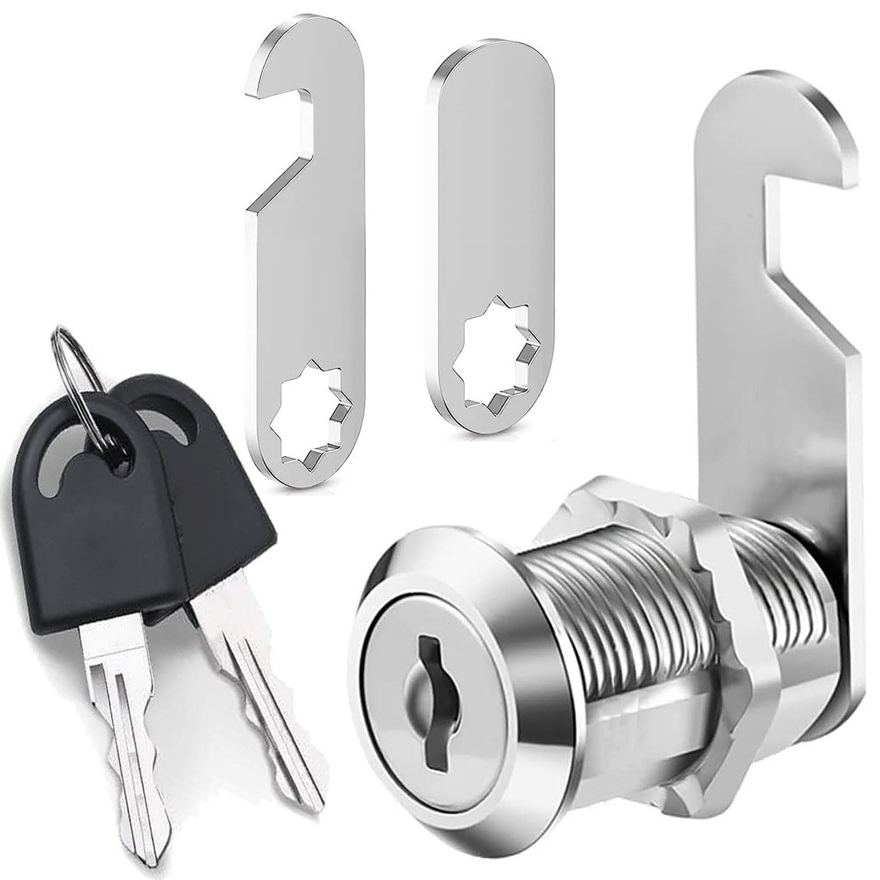 Litensh Cerradura de buzón de seguridad de 20 mm, cerradura de buzón de correo, cerradura de leva para cajón de gabinete, cerradura de puerta de caja de herramientas con llaves (1, 30 mm)