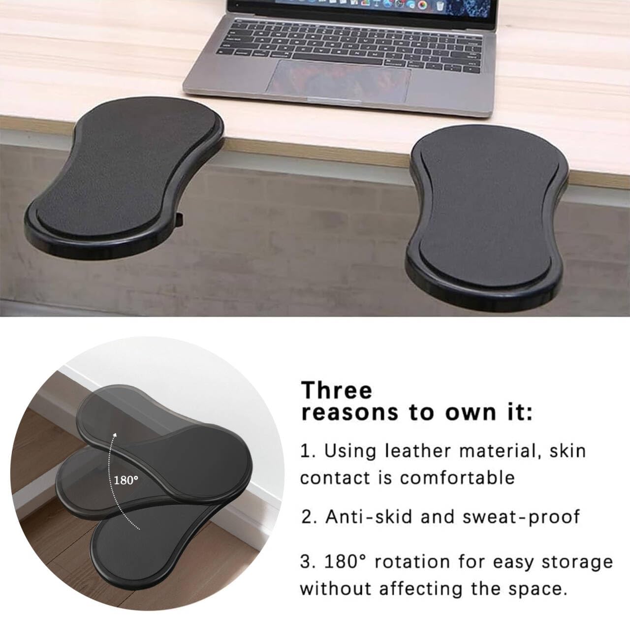 Bracciolo Pad Poggiapolso Braccio Regolabile Staffa di Supporto Ergonomico per Mouse 180°