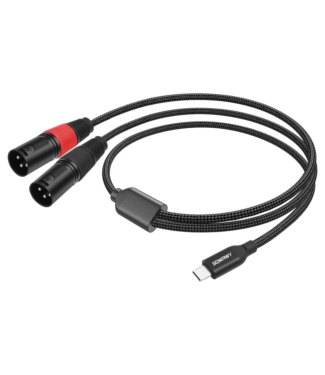 Kabel audio USB C na Dual XLR, 2 m, stereo typu C na 2 XLR kabel rozdzielający Y do smartfona, laptopa, tabletu do aktywnego głośnika, miksera, wzmacniacza, kompatybilny z Windows, MacOS, iOS