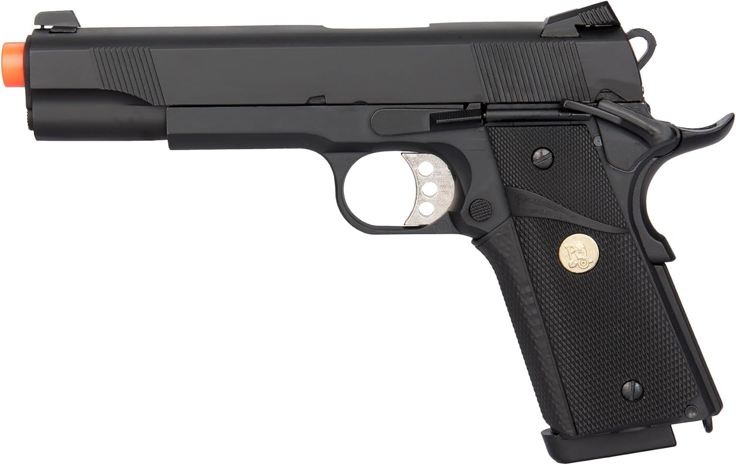 Goldenball X Double Bell M1911 MEU GBB Gas Blowback Airsoft Pistol - Black