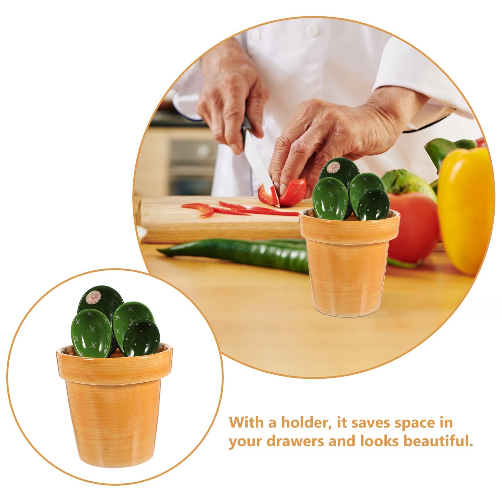 TOPBATHY Cucchiai Dosatori Forma Di Cactus Per Misurare Dolci Caffè Tè Latte in Polvere e Condimenti Precisione Utensile Da Cucina Resistente e Facile Da Usare