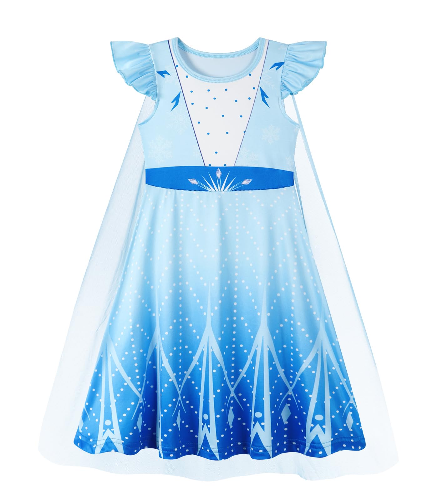 AmzBarley Princess Costume Kids Halloween Dress Up for Girls Toddler Outfit Birthday Party Clothes with Cape 1-10 Years — view 3