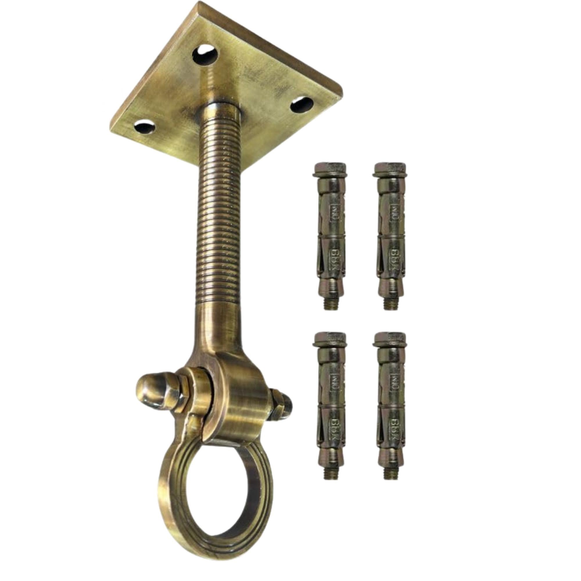 Square Heavy Duty Brass Ceiling Hook Swing Hanger Set with 10 M Fasteners 4 pcs | Hanging Hook for Hammock Chair, Yoga Swing, Punching Bag, Indoor Outdoor Mount (Pack of 1, 10 INCH)-image-41